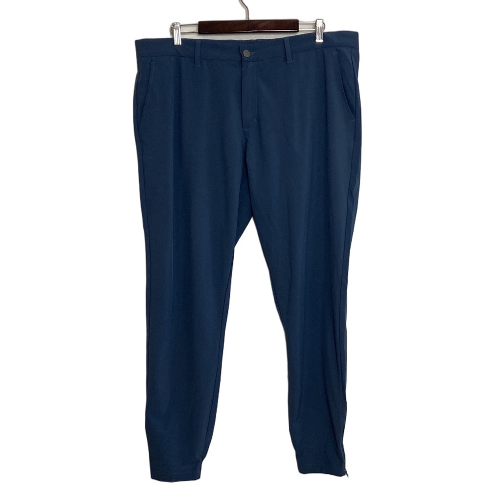 Primo Golf Pants mens 40 x 29 Blue Performance Stretch Chino Jogger Zip Cuff